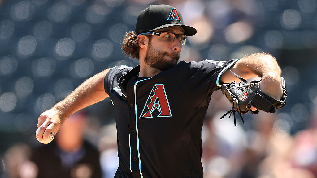 Zac Gallen #23 of the Arizona Diamondbacks...