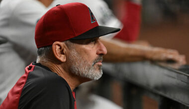 Manager Torey Lovullo #17 of the Arizona Diamondbacks...