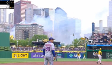 MLB fans left concerned after pillars of smoke are spotted from huge fire near ballpark during live TV broadcast
