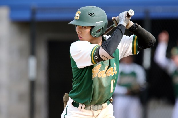 Stevenson's Kosuke Sakamoto bats against Lake Zurich