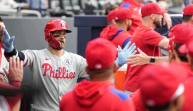 Bryce Harper homers in first at-bat in return to Phillies' lineup after 5 game absence