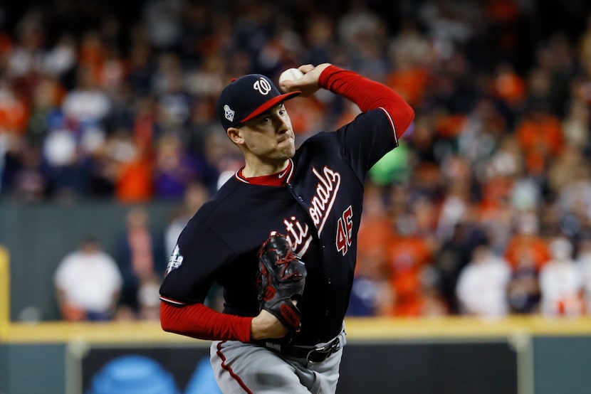 Washington Nationals relief pitcher Patrick Corbin throws during the sixth inning of Game 7...
