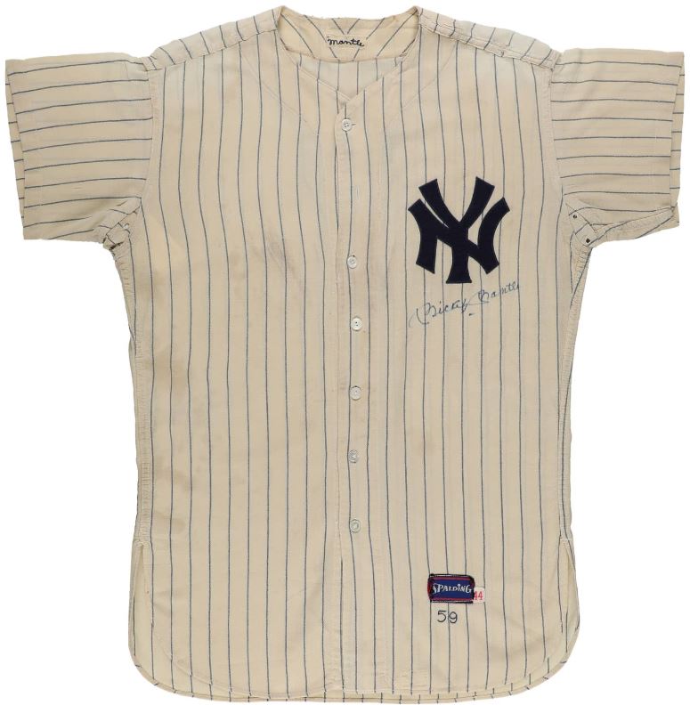 Mickey Mantle's signed 1959-60 New York Yankees jersey.