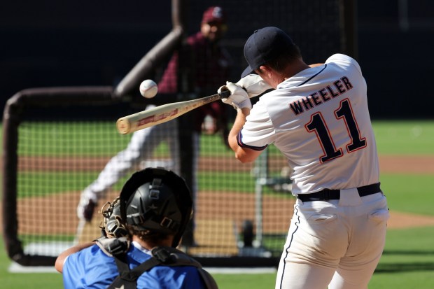 Valhalla catcher Mace Wheeler participates in the home run derby as part of the CIF San Diego Section at the Padres High School All-Star Night at  Petco Park on Wednesday, June 25, 2025 in San Diego, CA. (Meg McLaughlin / The San Diego Union-Tribune)