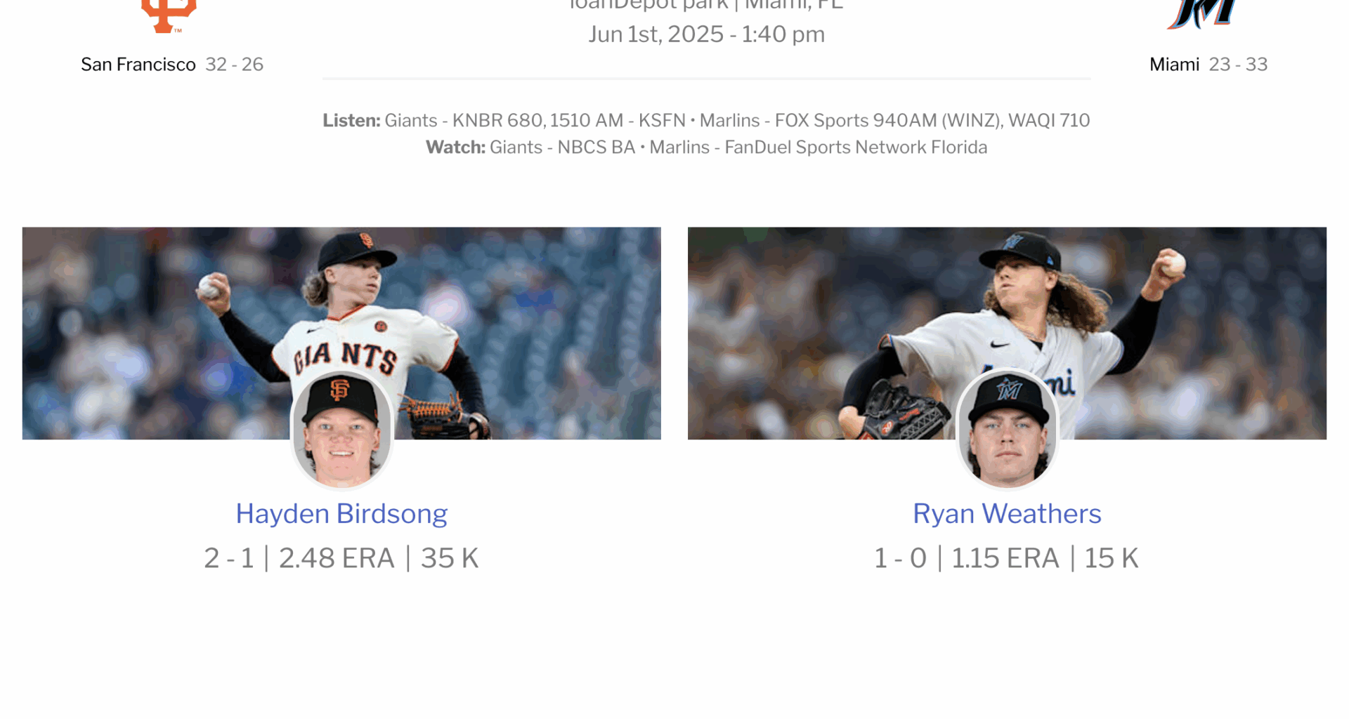 Miami Marlins game notes for June 1, 2025 - Marlins