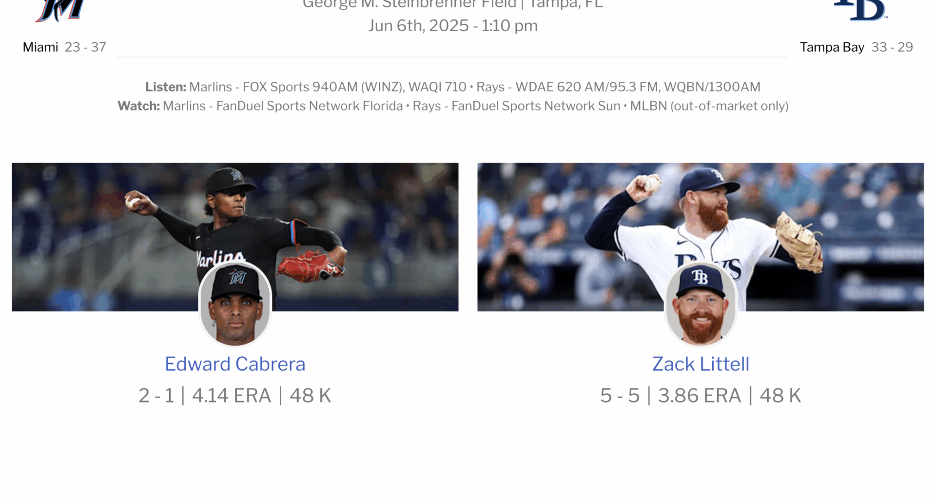 Miami Marlins game notes for June 6, 2025 - Marlins