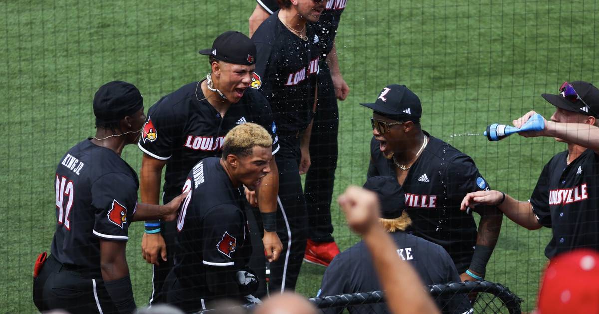 Louisville hammers Miami, 8-1, in Super Regional opener