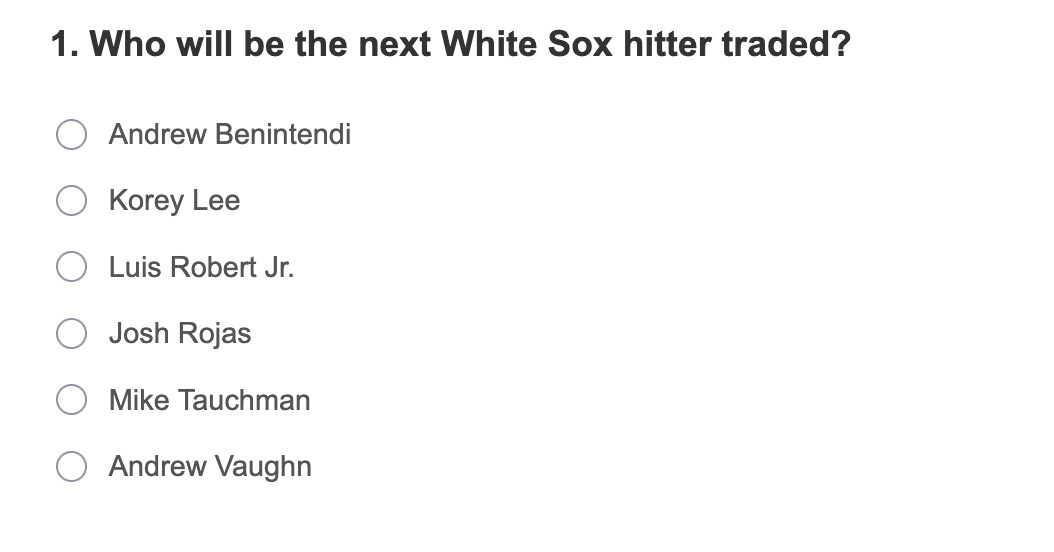 White Sox Reacts Survey: Hitters on the block
