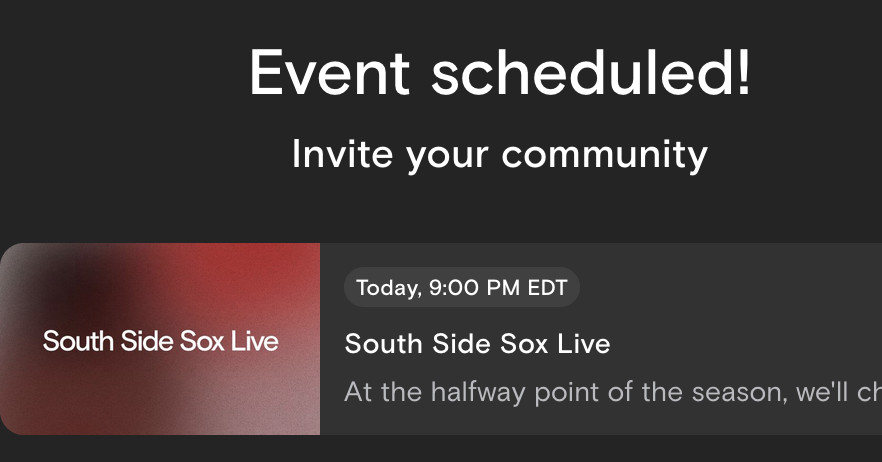 Live event at South Side Sox Playback tonight!