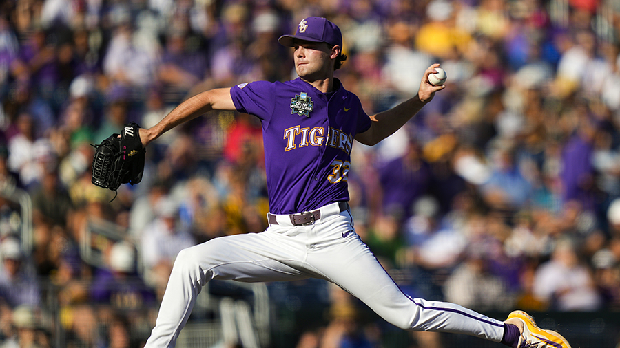 Seattle Mariners draft target LSU pitcher Kade Anderson College World Series 2025...