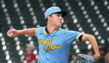 Misiorowski exits Brewers debut with leg cramps after holding Cardinals hitless for 5 innings