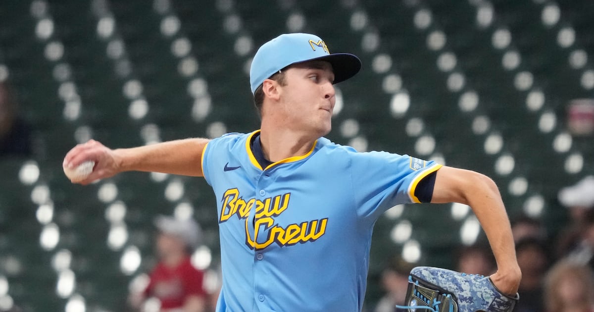 Misiorowski exits Brewers debut with leg cramps after holding Cardinals hitless for 5 innings