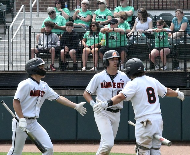Marine City beat Olivet, 8-5, in a Division 3 baseball...
