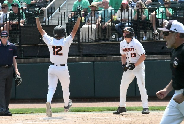 Marine City beat Olivet, 8-5, in a Division 3 baseball...