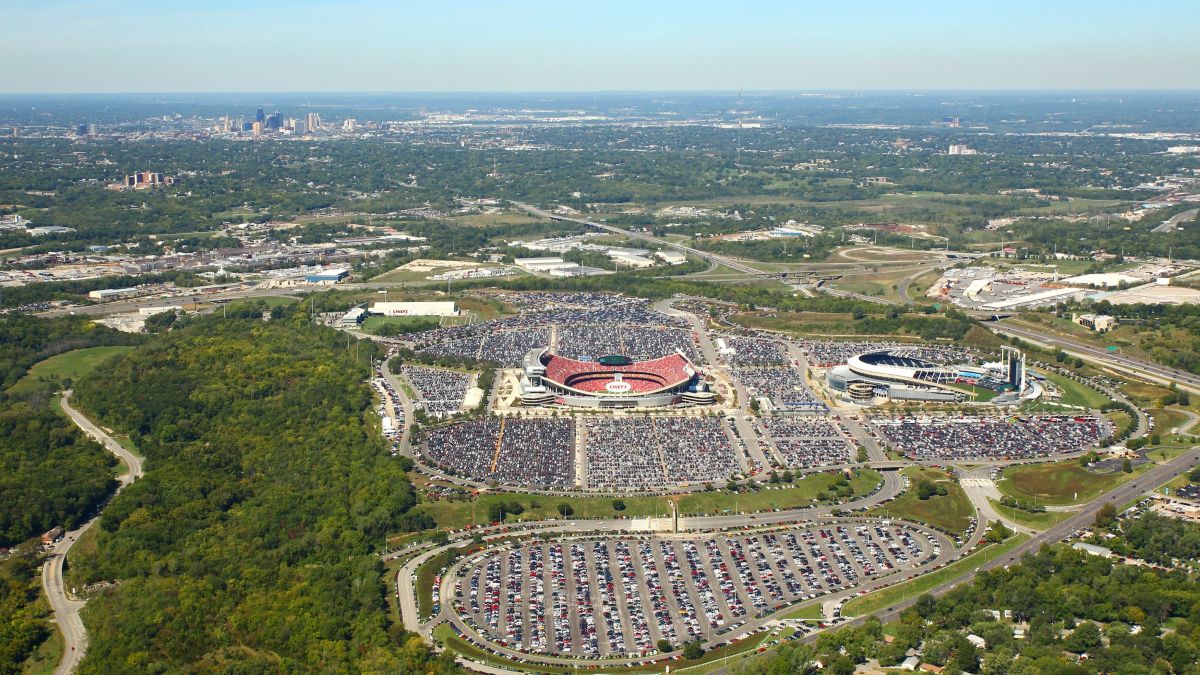 Aerial view of the Truman Sports Complex.