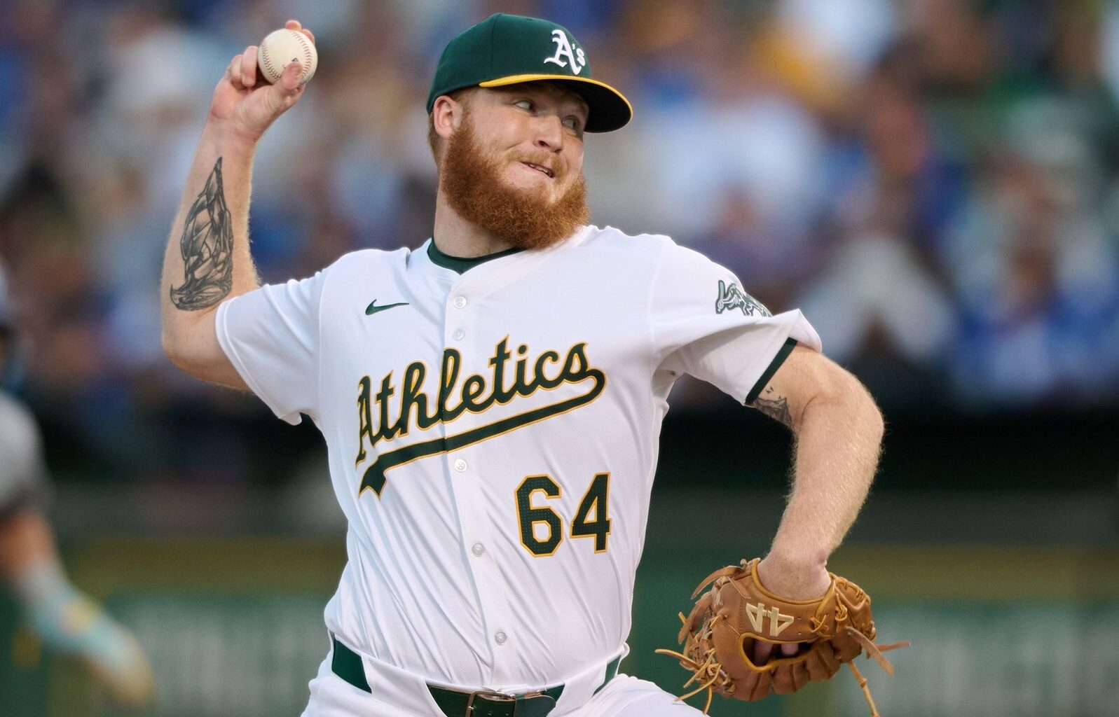 They Dodgers made a trade with the Mariners to acquire pitcher Will Klein, seen here pitching for the Athletics last year.