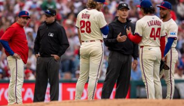 Phillies manager Rob Thomson gets ejected as Hoskins leads Brewers to 17-7 win