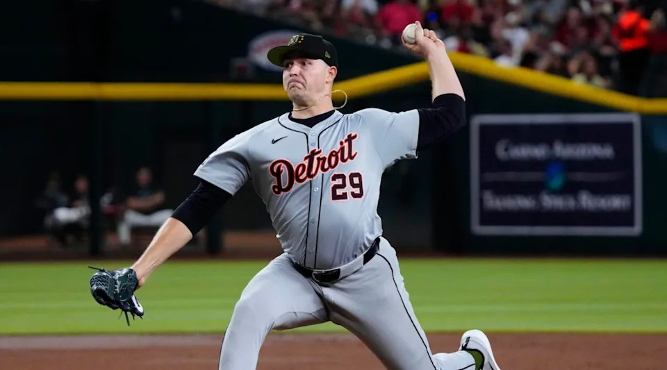Detroit Tigers pitcher Tarik Skubal pitches against the Arizona Diamondbacks at Chase Field on May 17, 2024.Patrick Breen / Arizona Republic / USA TODAY Network
