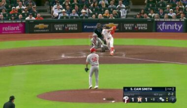 Cam Smith hits an RBI single in the 8th to give Astros 2-1 win over Phillies