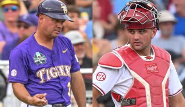 LSU vs Arkansas, Ryder Helfrick, LSU baseball, Arkansas baseball, College World Series