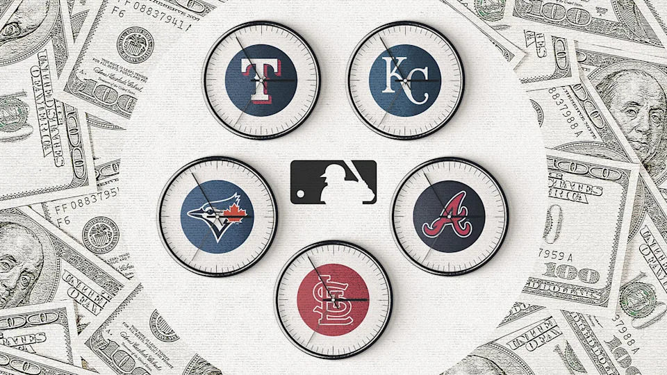 The Rangers, Royals, Blue Jays, Braves and Cardinals are among the teams stuck in baseball's messy middle this season. (Mallory Bielecki/Yahoo Sports)