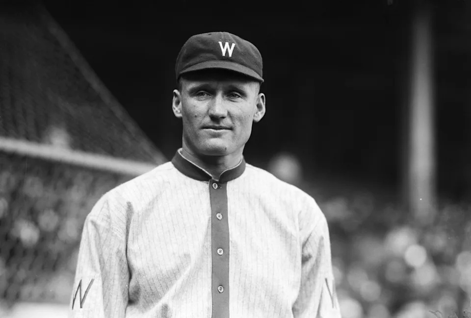 Walter Johnson before Opening Day of the 1916 season. (Bettman Archives/Getty Images)