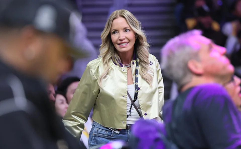 Jeanie Buss attends a game between the Lakers and the Milwaukee Bucks at Crypto.com Arena on March 20.