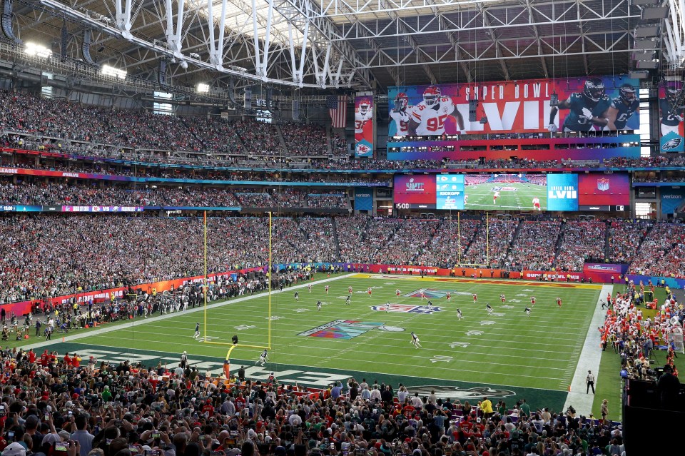 General view of Super Bowl LVII kickoff.