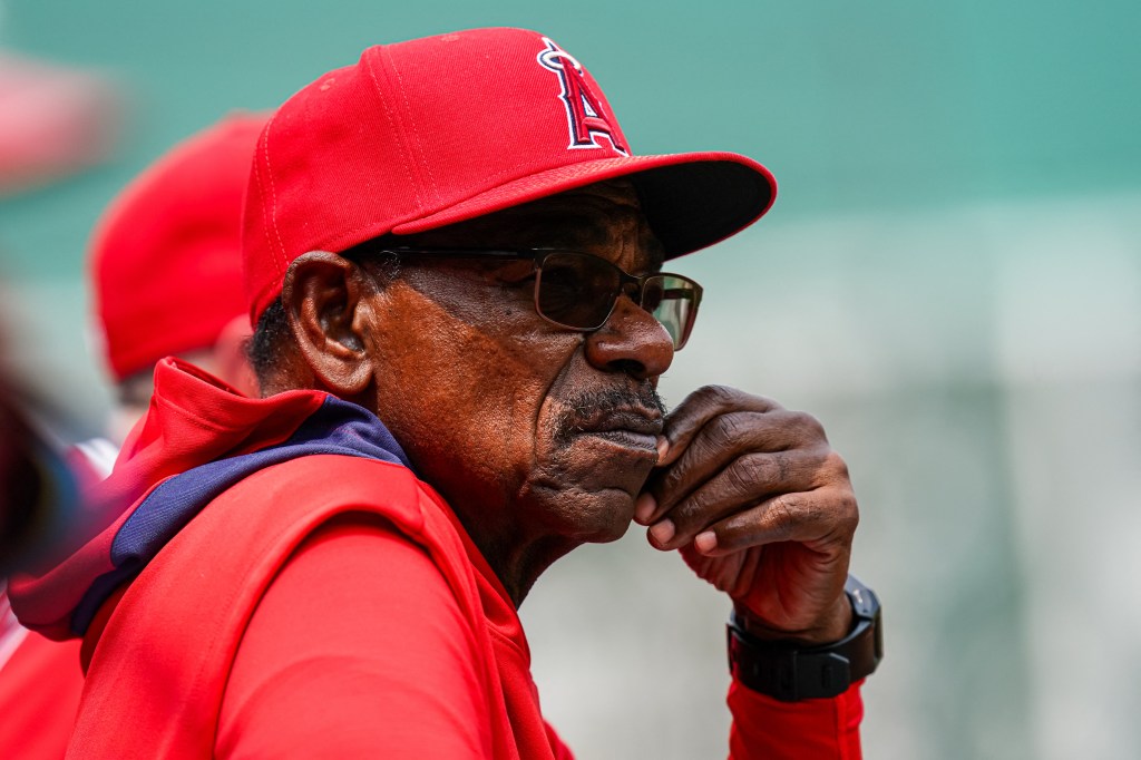 Los Angeles Angels manager Ron Washington in the dugout.