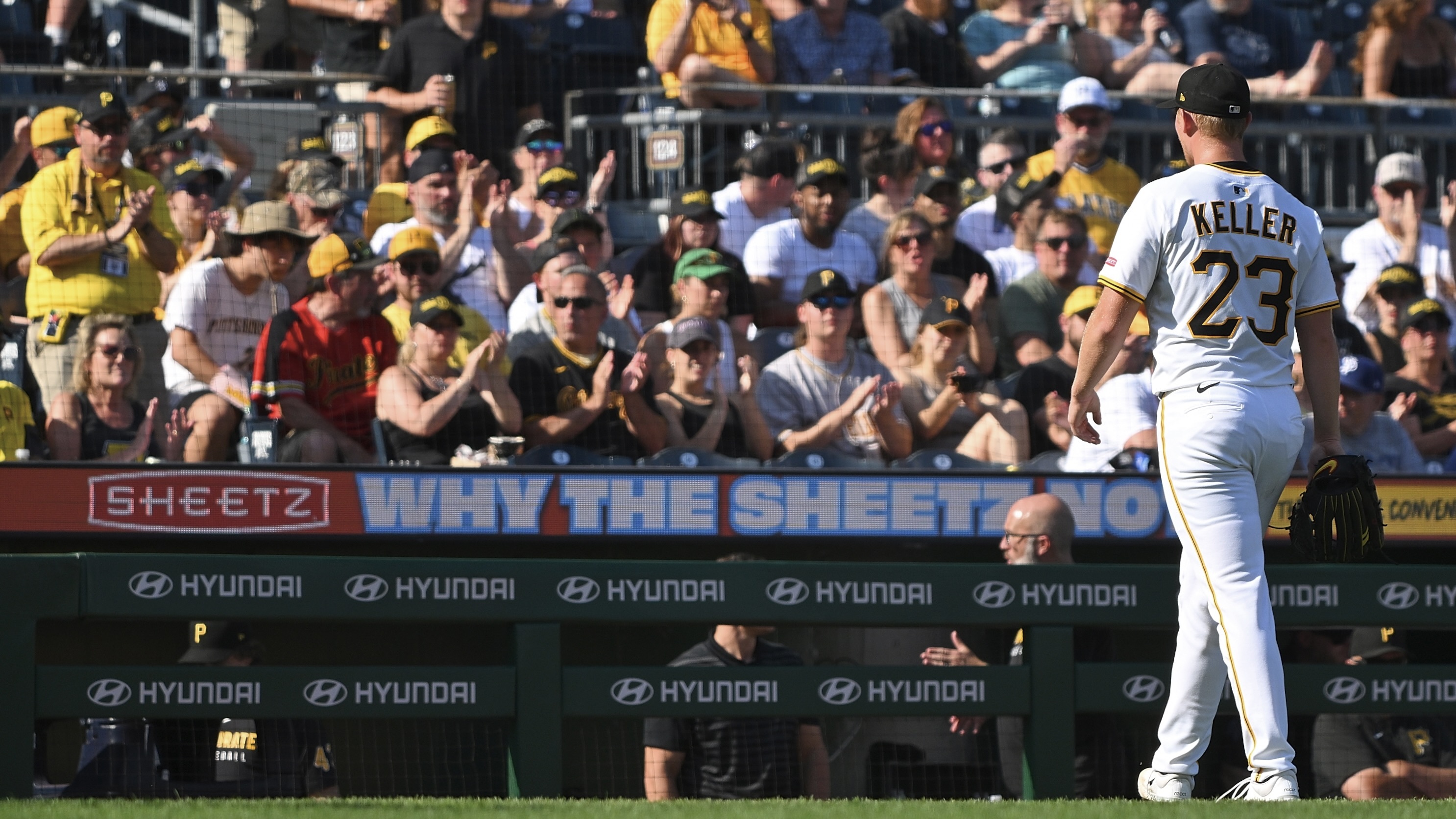 Mitch Keller walks to the dugout after being relieved in the sixth inning Saturday at PNC Park. Mitch Keller walks to the dugout after being relieved in the sixth inning Saturday at PNC Park.