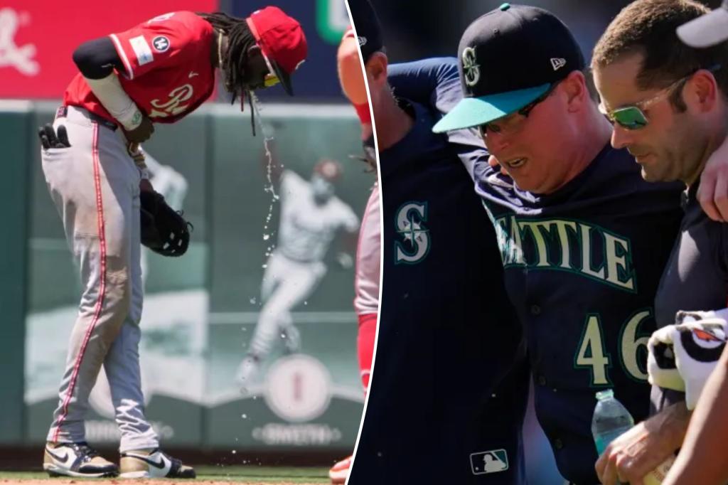 Elly De La Cruz vomits, Trent Thornton helped off field