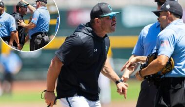 Coastal Carolina coach ejected in first inning of CWS championship