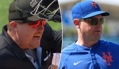 Umpire caught on hot mic after getting ripped by Mets' Carlos Mendoza
