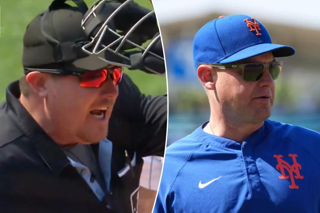 Umpire caught on hot mic after getting ripped by Mets' Carlos Mendoza