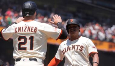 Devers goes deep vs. Red Sox for first homer as Giant