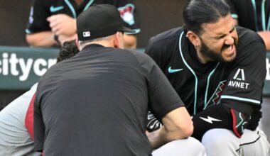 Diamondbacks 3B Eugenio Suarez, 1B Josh Naylor exit injured