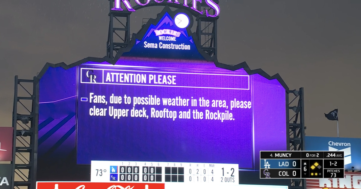 Dodgers-Rockies rain delay: Coors Field interrupted by weather Wedneday