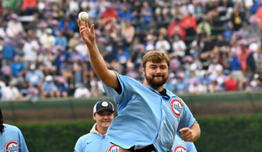Former Boston College Star Throws Out First Pitch At Chicago Cubs Game