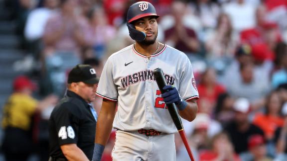 Abrams' 2-run triple in 11th helps Nats beat Angels; Washington's Wood walked intentionally 4 times
