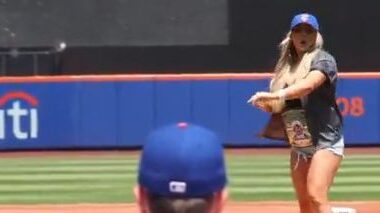 Tiffany Stratton doesn’t have the Prettiest First Pitch Ever at the Mets game