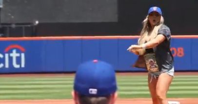 Tiffany Stratton doesn’t have the Prettiest First Pitch Ever at the Mets game