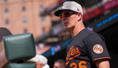 Baltimore Orioles interim manager Tony Mansolino looks on from the dugout during the eighth inning of a baseball game against the Washington Nationals Sunday, May 18, 2025, in Baltimore.