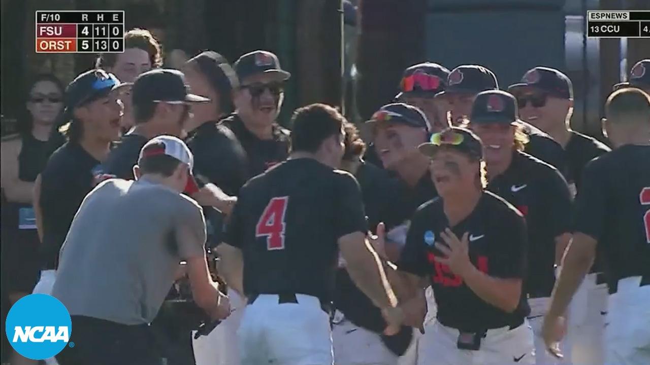 FULL bottom of 9th and 10th inning: Oregon State baseball's super regional comeback win
