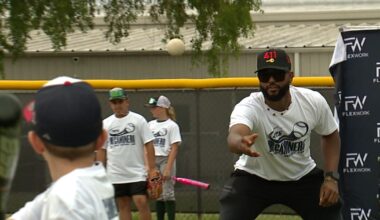 Rays' star Junior Caminero hosts youth baseball camp