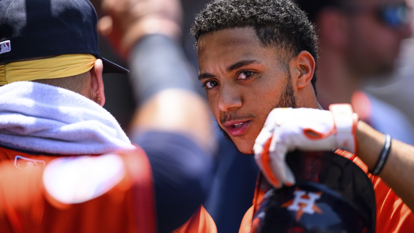 Astros shortstop Jeremy Peña out of lineup a day after getting hit in the ribs by a pitch