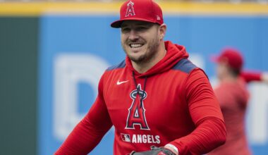 Trout returns to Angels' lineup in a new spot and has a hit in win over Guardians