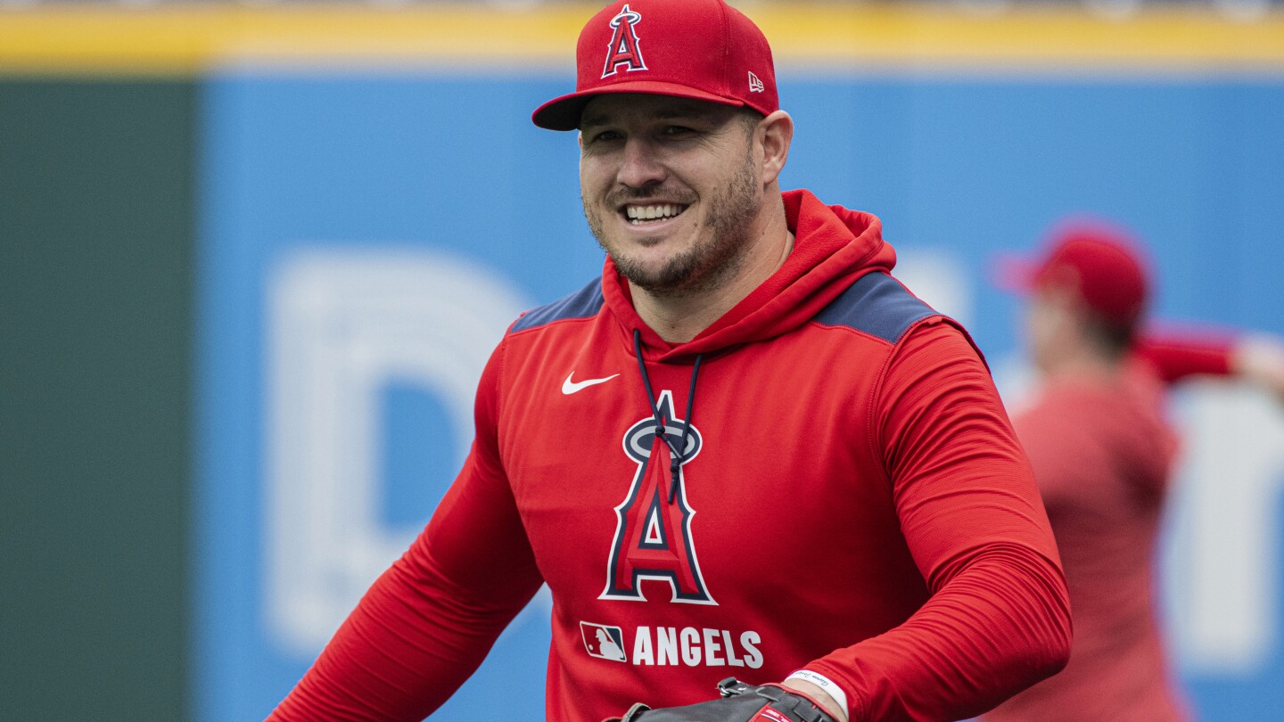 Trout returns to Angels' lineup in a new spot and has a hit in win over Guardians