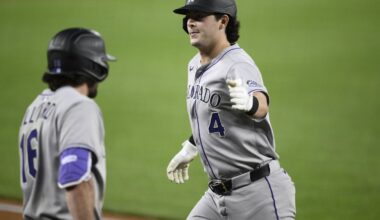 Rockies hit a franchise record-tying 7 homers, 2 by Michael Toglia, in 10-6 win over Nationals