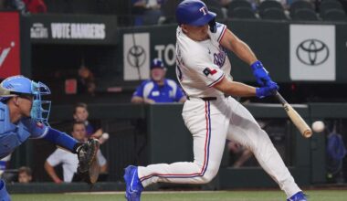 Texas Rangers CF Wyatt Langford to IL again with oblique strain while RHP Nathan Eovaldi returns
