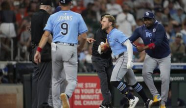 Taylor Walls ejected, has to be restrained in heated argument during Rays' 1-0 loss to Houston